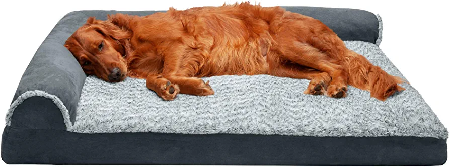 Furhaven Pet – L Shaped Corner Sofa Dog Bed