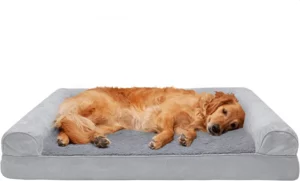 Furhaven Plush & Suede Cooling Gel Top Sofa Dog Bed