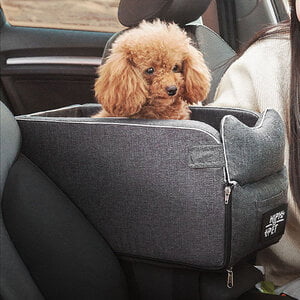 Portable Suede Lookout Console Pet Car Seat