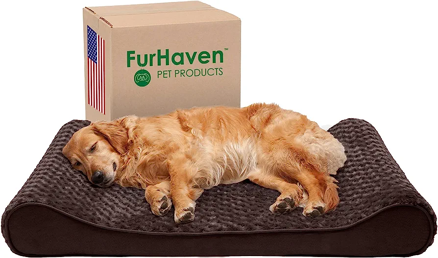 Furhaven XL Orthopedic Dog Bed Ultra Plush Faux Fur & Suede Luxe Lounger 