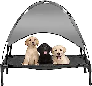 Zooba 31" Elevated Outdoor PVC Dog Bed with Canopy